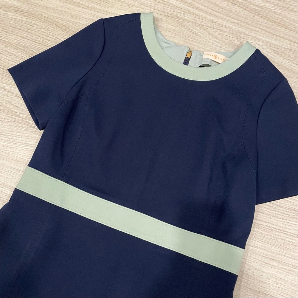 Tory Burch Blue Fitted Dress with Pockets! Size Large